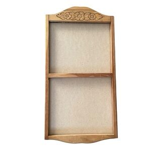 Vintage handmade floral carved wood calendar holder